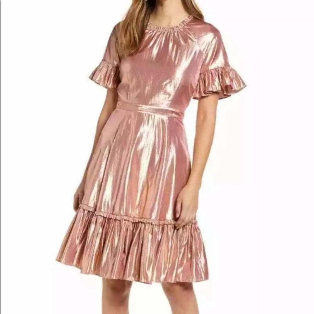 Rachel Parcell Metallic Swing Dress M